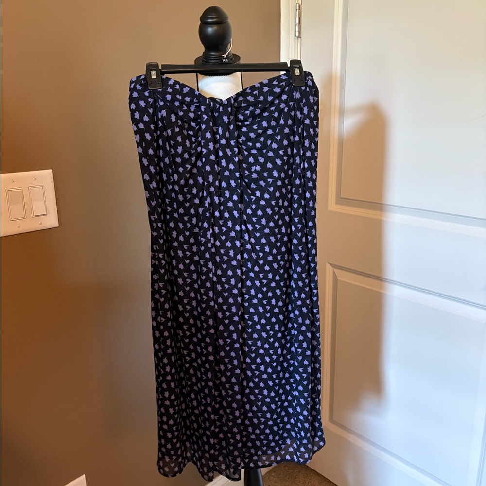 Island Skirt CAbi Navy and Lavender A-Line Skirt